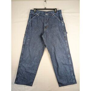 Vintage Wrangler Jeans Mens 33x29 (Altered) Blue Carpenter Denim